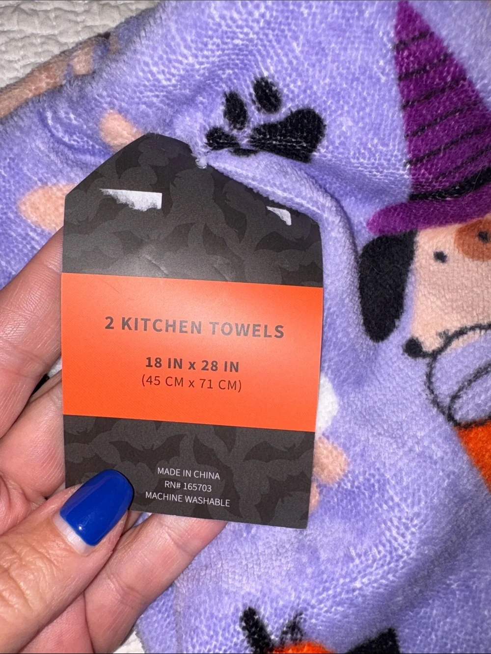Halloween kitchen towels 2. New with tags. 18 inches by 28 inches.